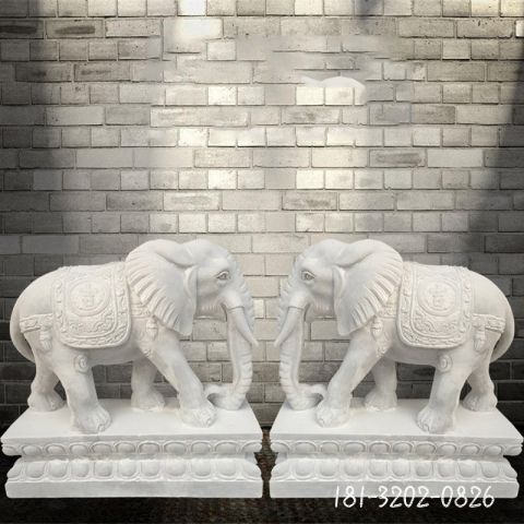 庭院大理石小象雕塑