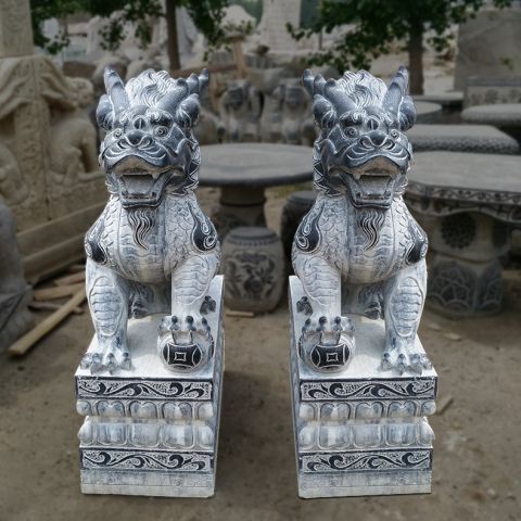 青石仿古动物麒麟雕塑
