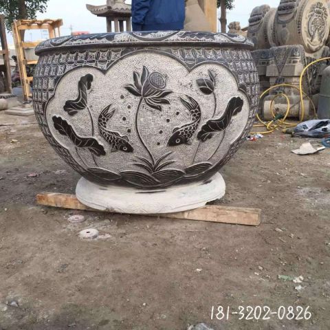 鱼缸景观花盆石雕