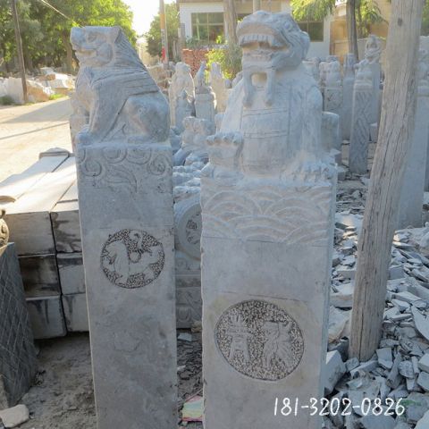 仿古四大神兽拴马柱