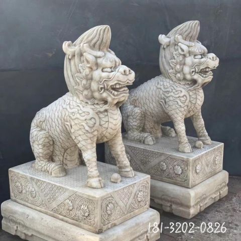 动物麒麟门墩雕塑
