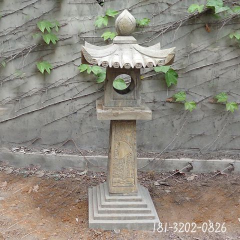 小区庭院仿古石灯雕塑