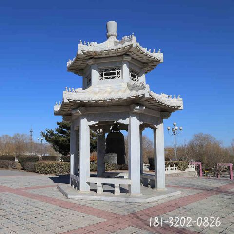 古建筑双层凉亭石雕