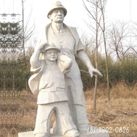 父子打工人物雕塑