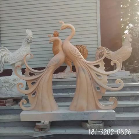 公园孔雀动物雕塑