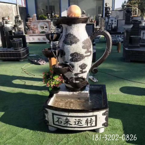 仿古时来运转流水池雕塑