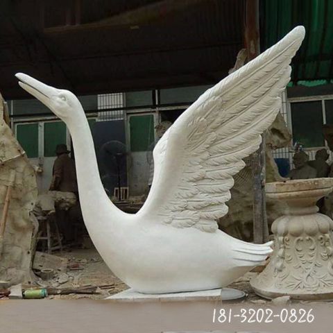 大理石天鹅动物雕塑