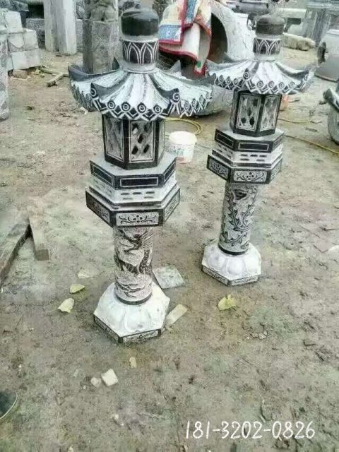 仿古青石石灯雕塑