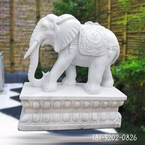 汉白玉小象招财雕塑