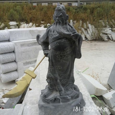 大型青石关公人物雕塑
