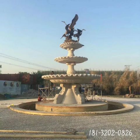 广场仙鹤喷泉雕塑