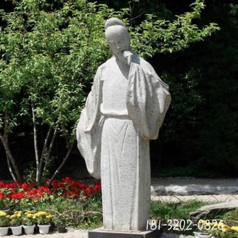 古代白居易人物雕塑