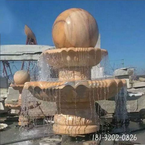 风水球水帘喷泉雕塑