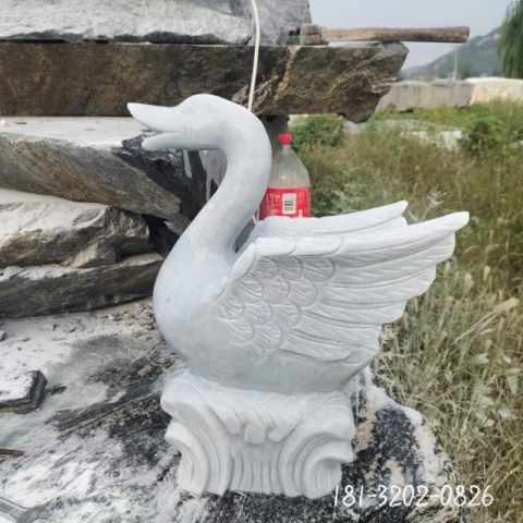 户外大理石天鹅雕塑