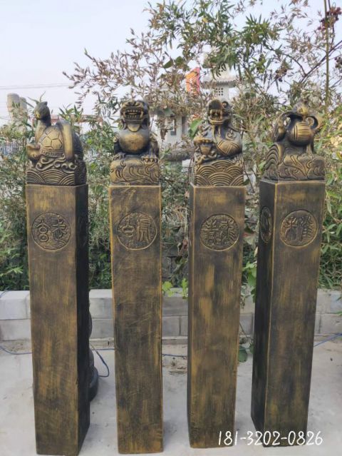 公园拴马桩仿古雕塑
