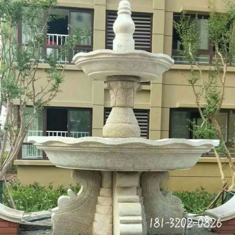 小区双层建筑喷泉雕塑