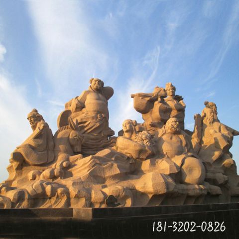 广场仿古八仙雕塑
