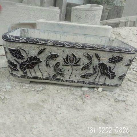仿古水缸青石雕塑