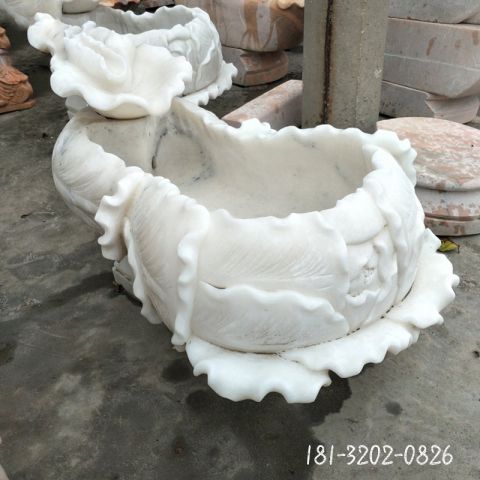 汉白玉水盆雕塑