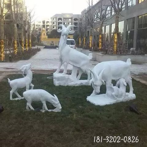 公园仿真动物羊雕塑