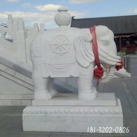 酒店大象门墩雕塑