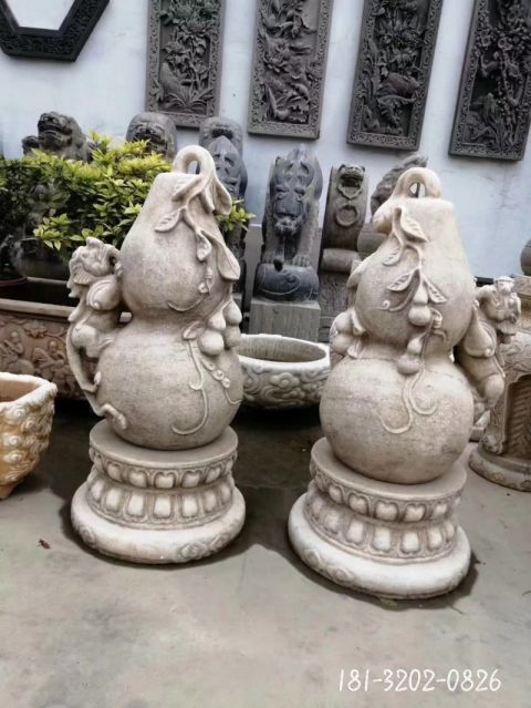 大理石仿古葫芦雕塑