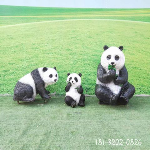 石雕公园动物熊猫雕塑