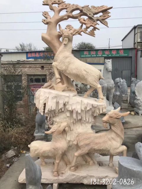 招财三羊开泰雕塑