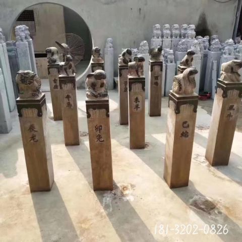 园林拴马桩动物雕塑