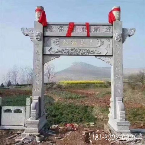 单门建筑石雕牌坊
