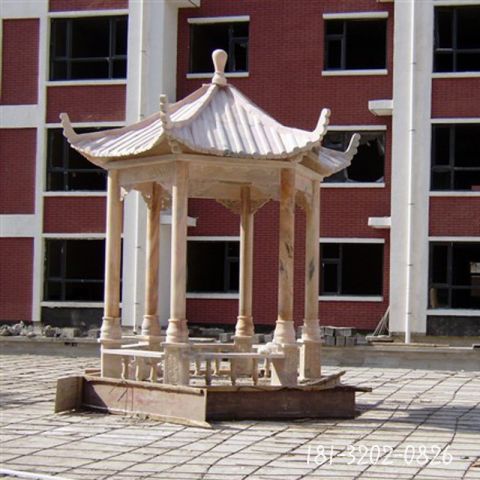 六角凉亭雕塑