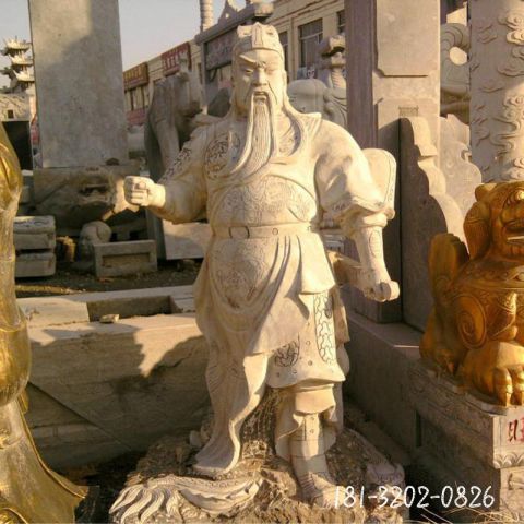 大理石关公人物雕塑