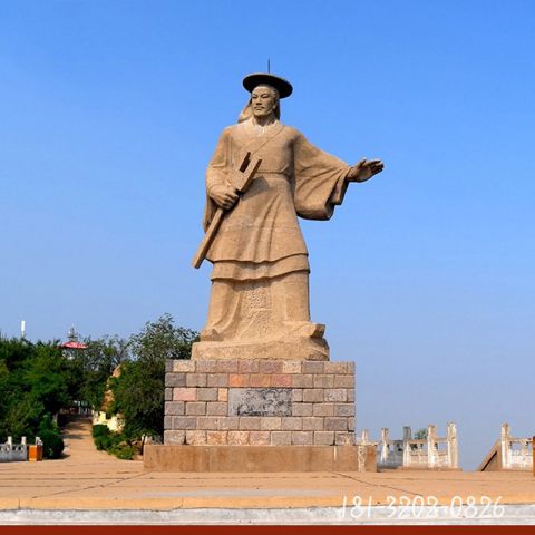 大禹治水典故石雕