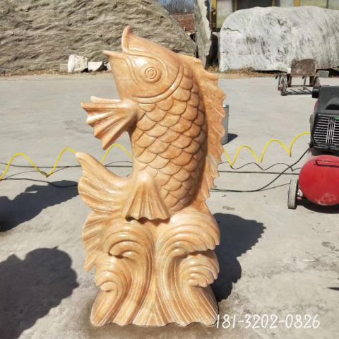 城市喷泉鲤鱼动物雕塑