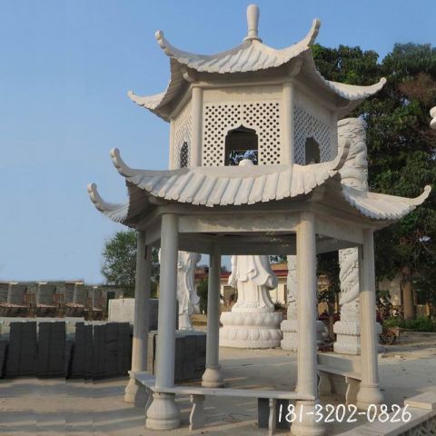 景区镂空双层凉亭雕塑