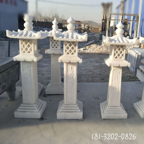 园林镂空仿古石灯雕塑