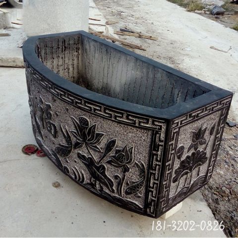鲤鱼水缸雕塑