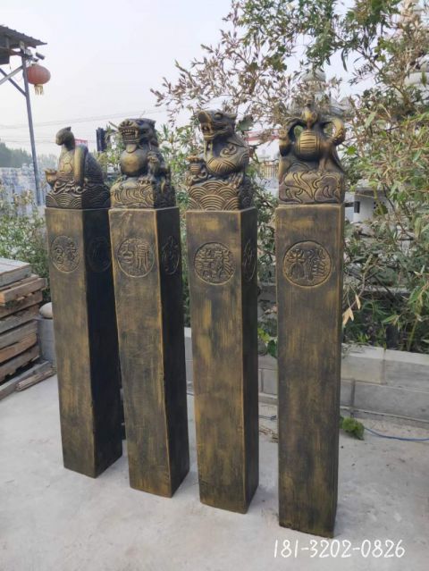 古代拴马桩景观雕塑