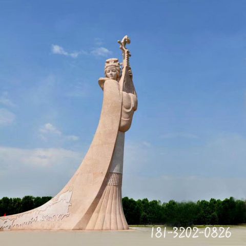 广场古代美女人物石雕