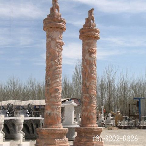 广场建筑雕刻龙柱