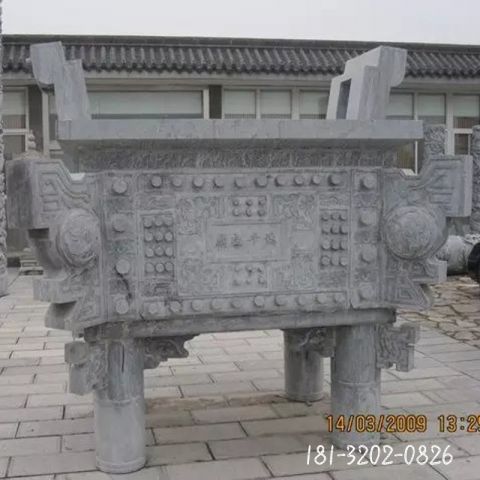 寺庙景观方形香炉雕塑