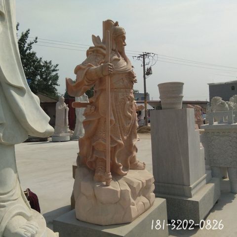 晚霞红关公神像人物雕塑