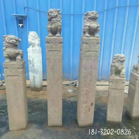 仿古做旧拴马桩雕塑