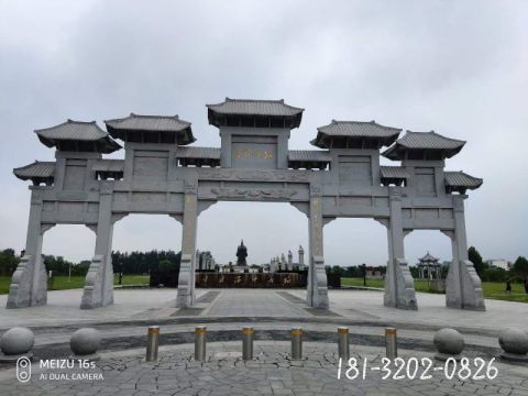 大型五门石雕牌坊雕塑