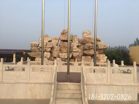 建筑升旗台校园石雕