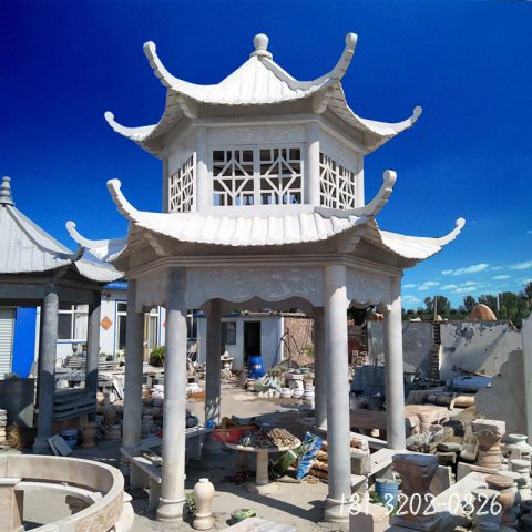 仿古镂空凉亭雕塑