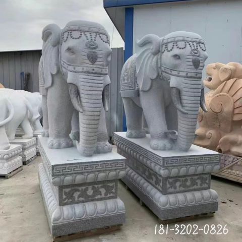 企业大象门墩雕塑
