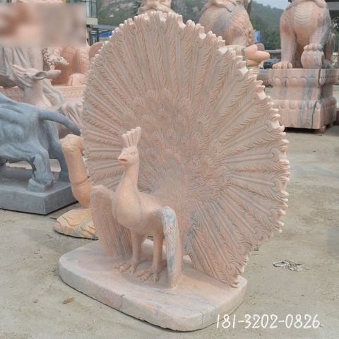 孔雀开屏动物石雕