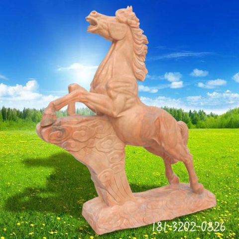公园晚霞红动物马雕塑
