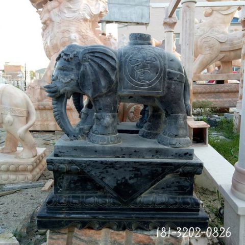 仿古青石大象动物雕塑